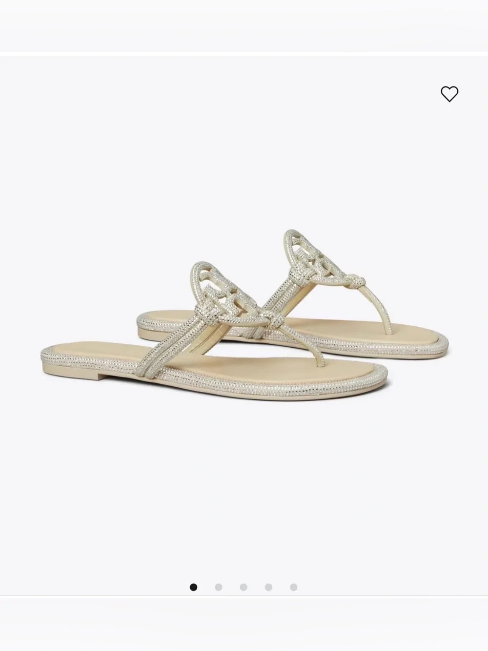 Tory Burch Stone Gray Miller Pavé Knotted Sandals - Picture 12 of 14
